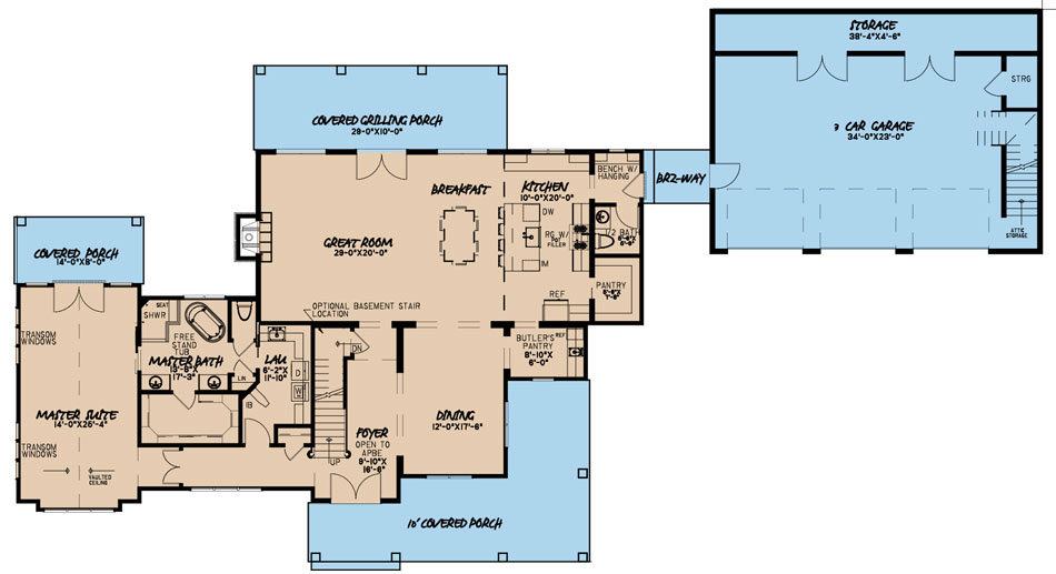 House Plan MEN 5036 Main Floor