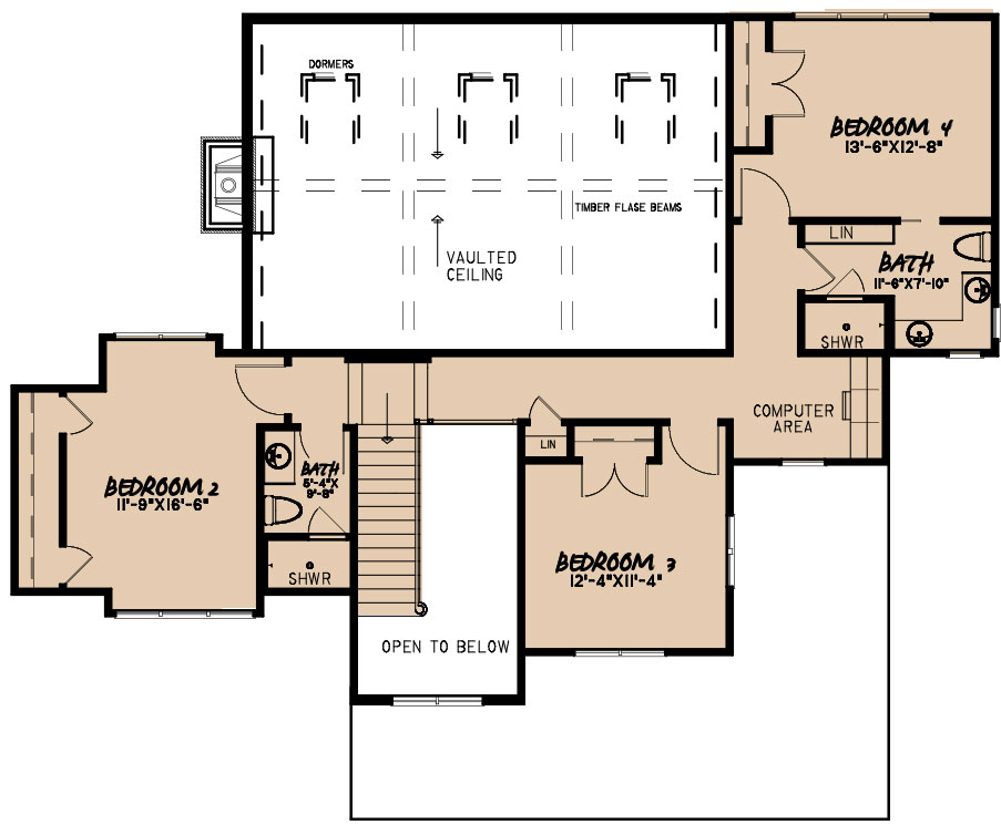 House Plan MEN 5036 Upper Floor