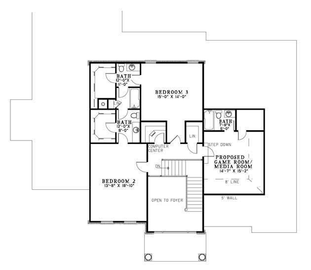 House Plan NDG 875 Upper Floor