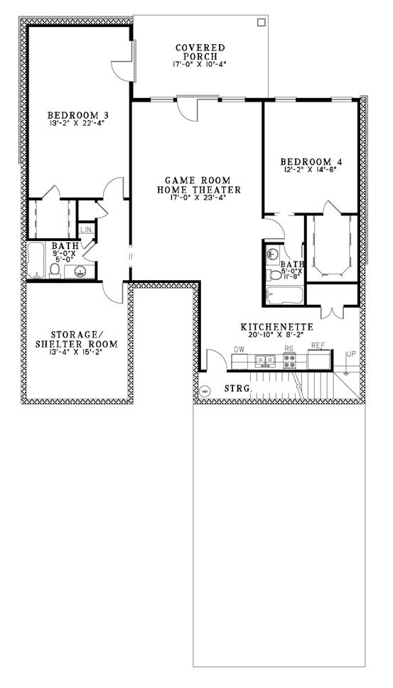 House Plan NDG 1121 Basement