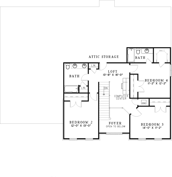 House Plan NDG 125 Upper Floor
