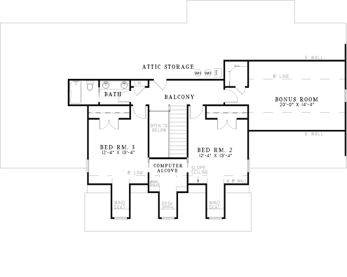 House Plan NDG 129-3 Upper Floor