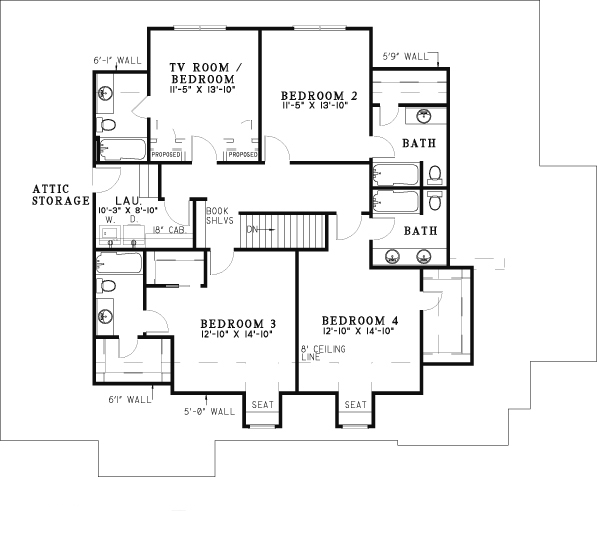 House Plan NDG 151 Upper Floor