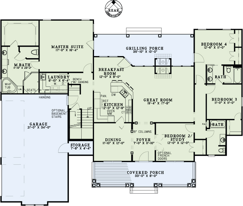 House Plan NDG 1619 Main Floor