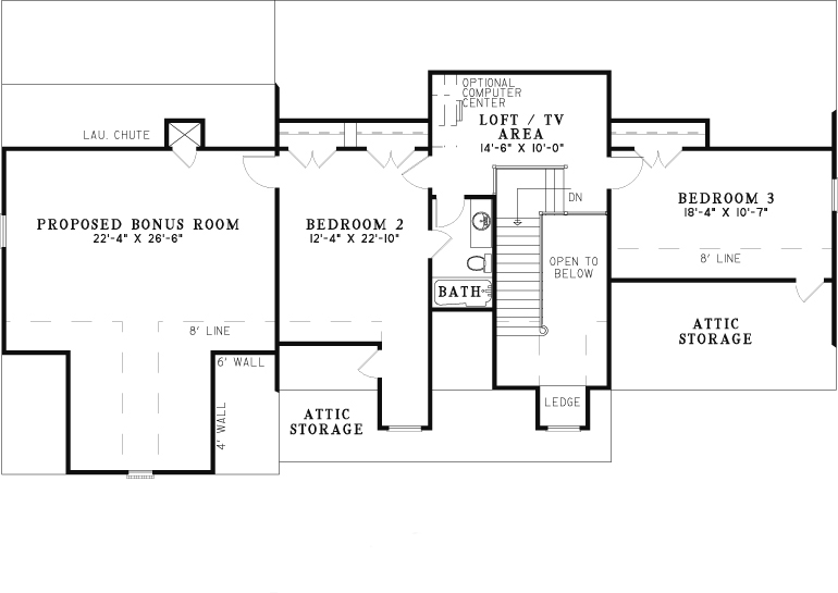 House Plan NDG 180 Upper Floor