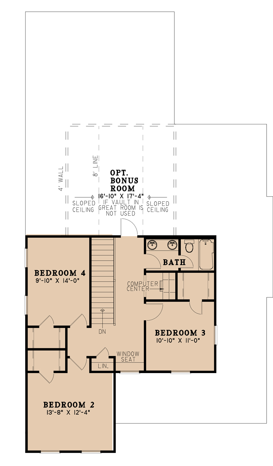 House Plan MEN 5168 Upper Floor