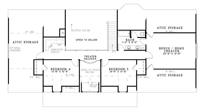 House Plan NDG 742 Upper Floor