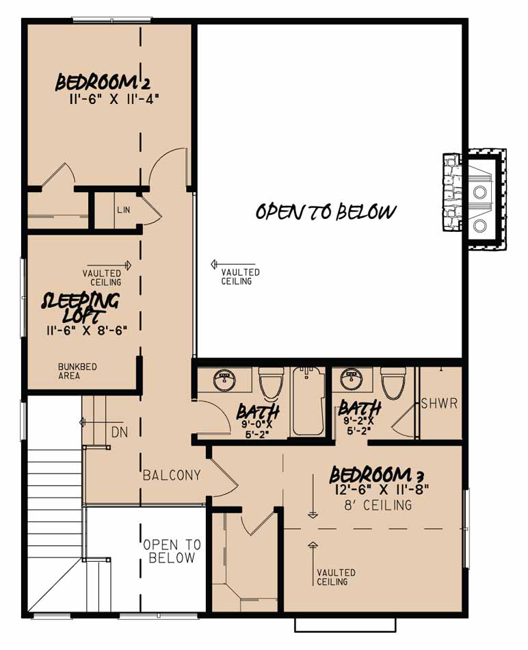 House Plan MEN 5010 Upper Floor