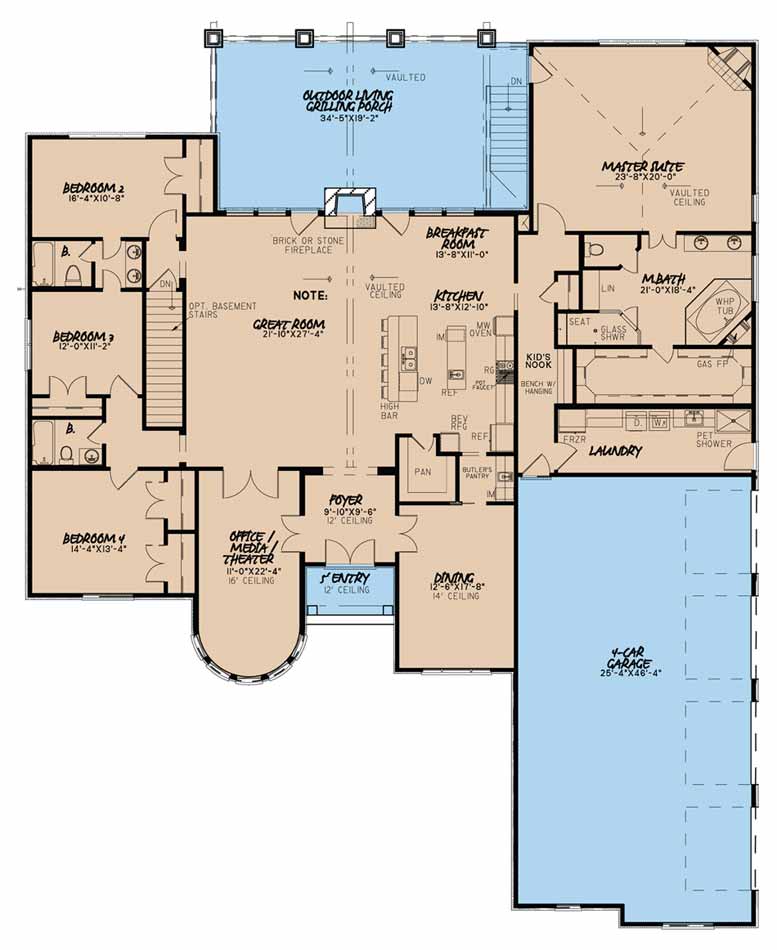 House Plan MEN 5001 Main Floor