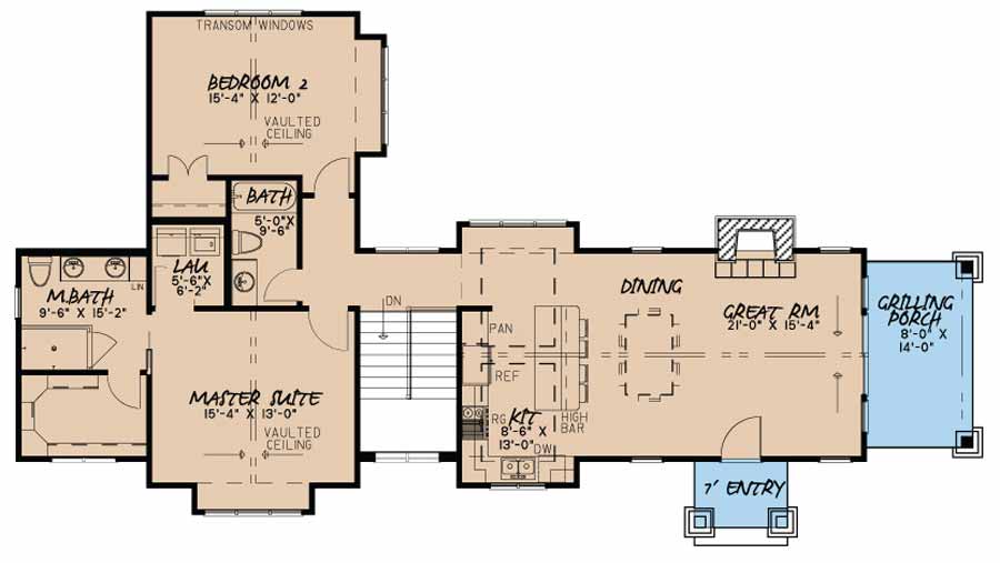 House Plan MEN 5025 Main Floor