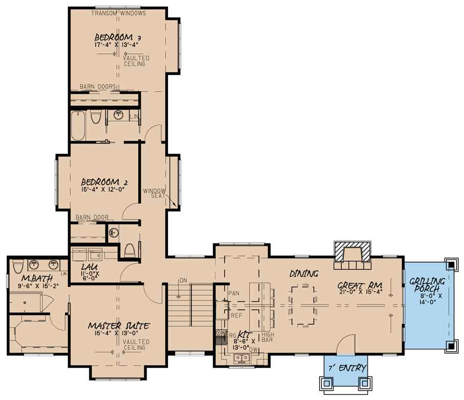 House Plan MEN 5068 Main Floor