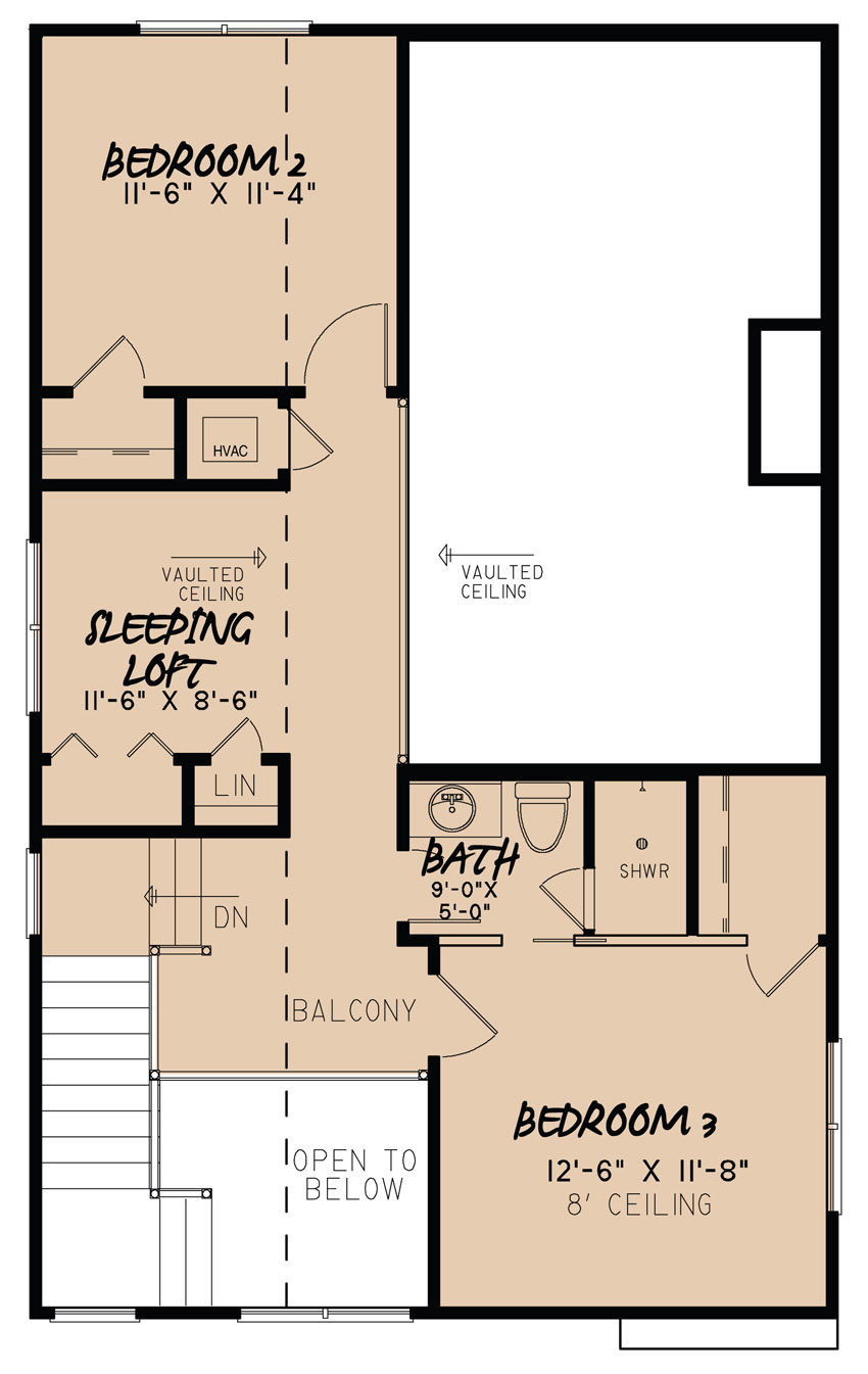 House Plan MEN 5097 Upper Floor