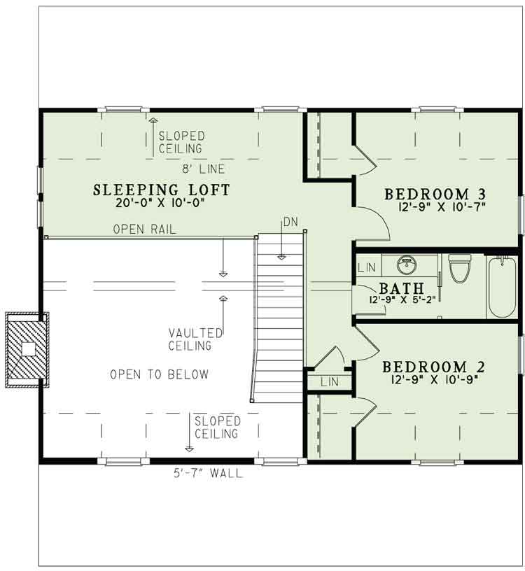 House Plan NDG 1427 Upper Floor