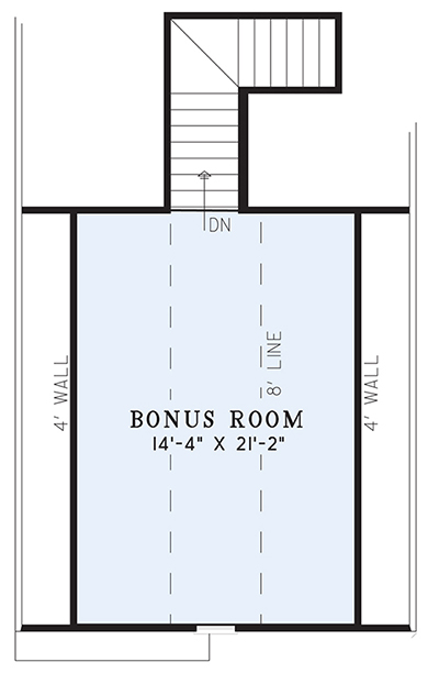 House Plan NDG 1282 Upper Floor/Bonus Room
