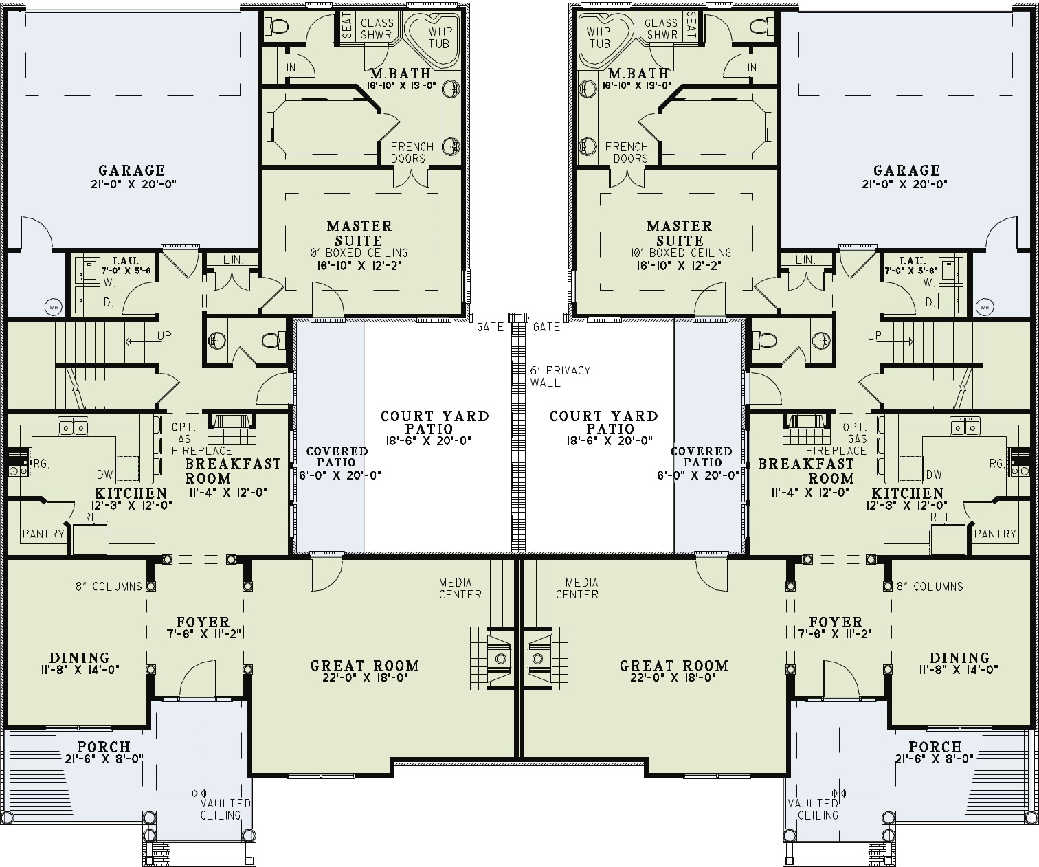 House Plan 1300 Hilda Place Multi Family House Plan Nelson Design Group