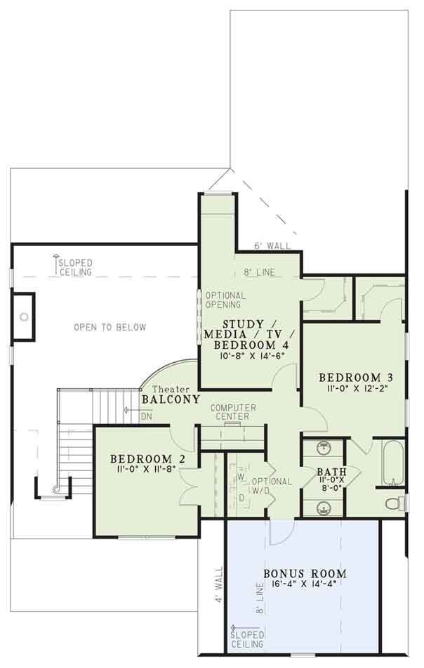 House Plan NDG 1092 Upper Floor