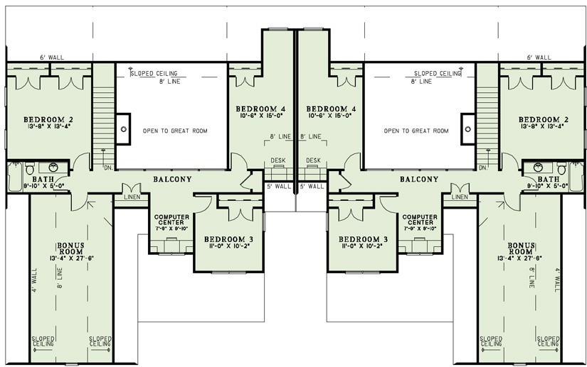 House Plan NDG 1305 Upper Floor