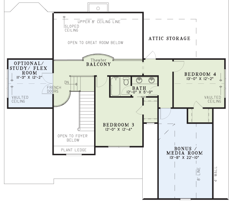 House Plan NDG 947 Upper Floor