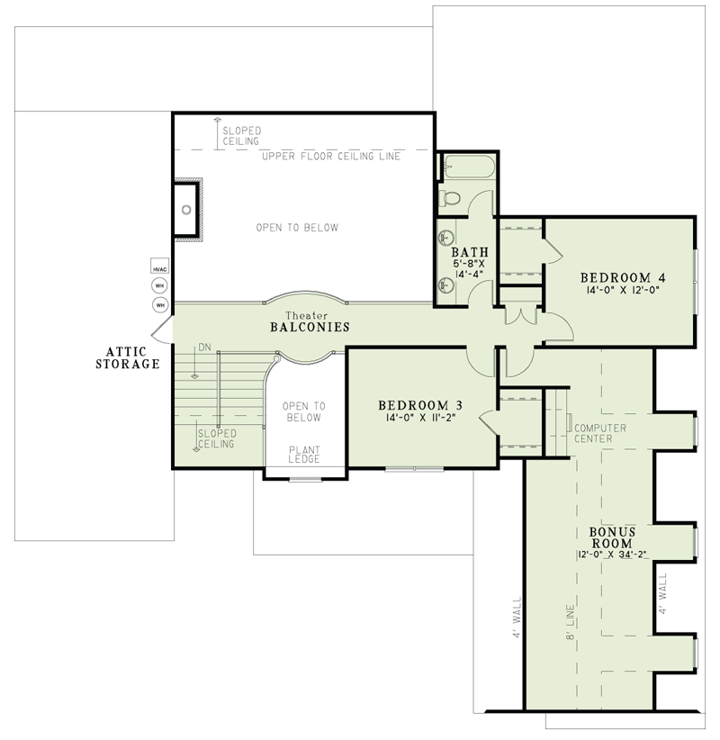House Plan NDG 952 Upper Floor