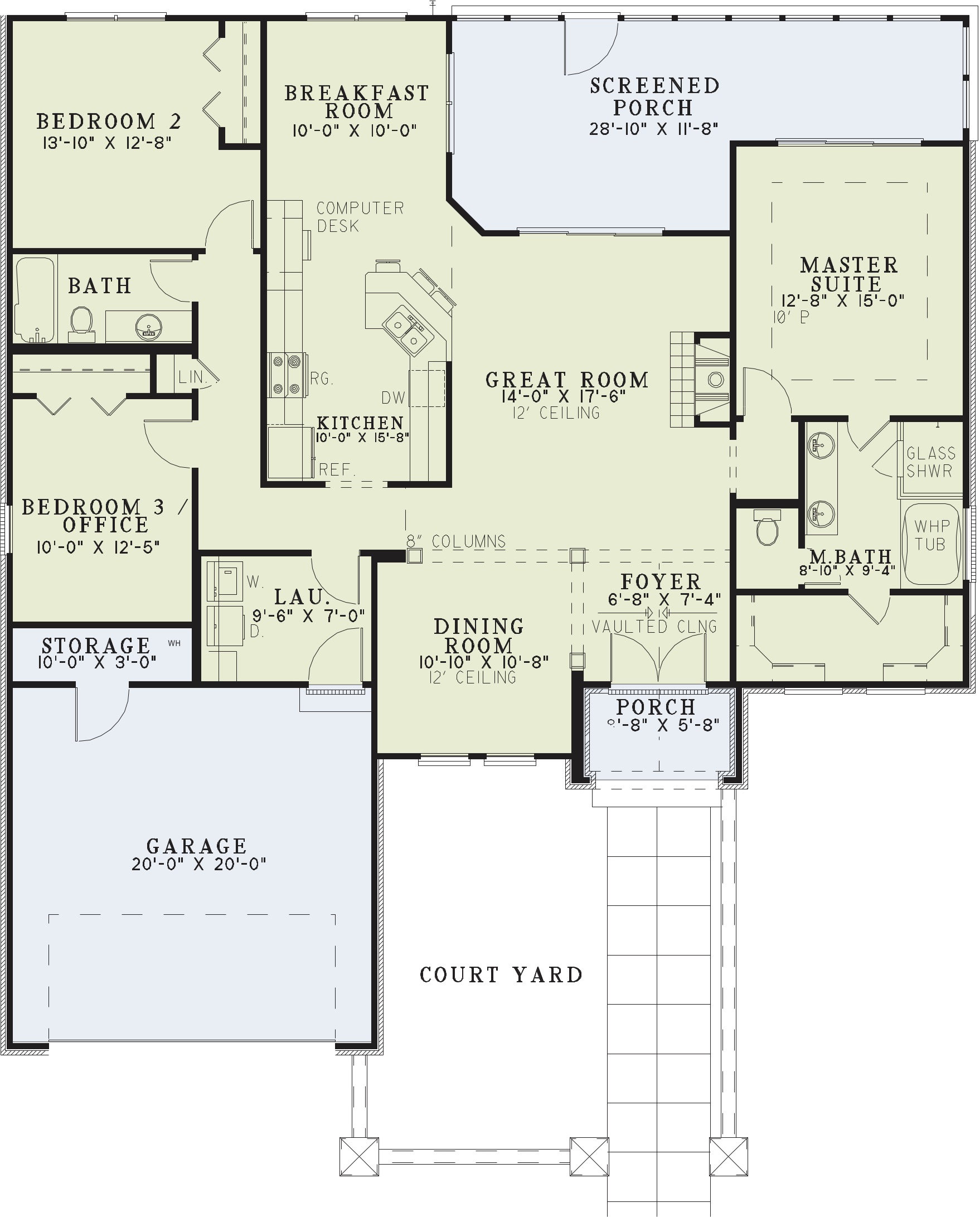 House Plan NDG 1136 Main Floor Plan