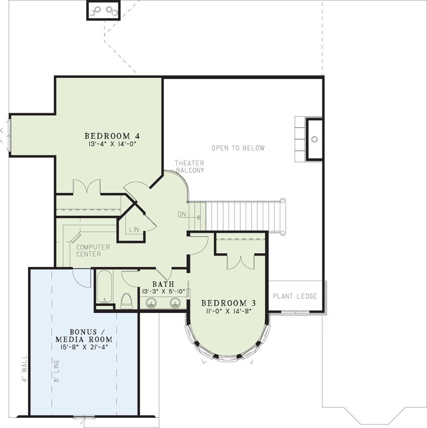 House Plan NDG 1214 Upper Floor