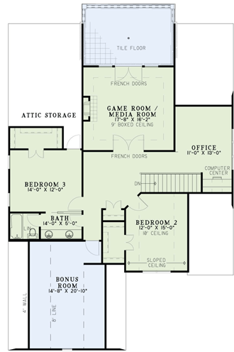 House Plan NDG 1628 Upper Floor