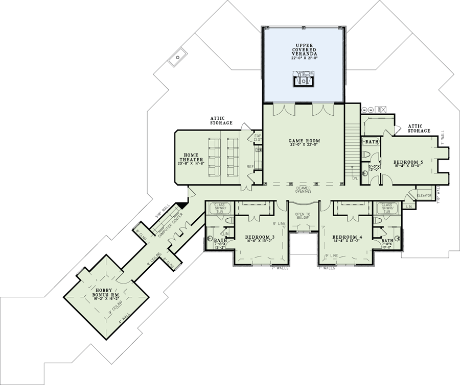 House Plan NDG 1231 Upper Floor