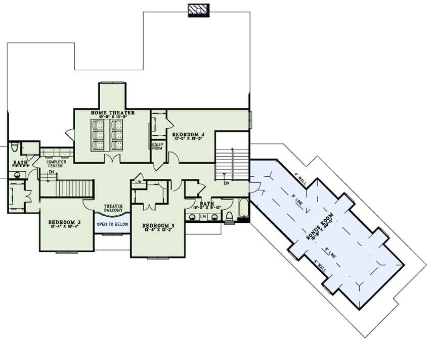 House Plan NDG 1287 Upper Floor