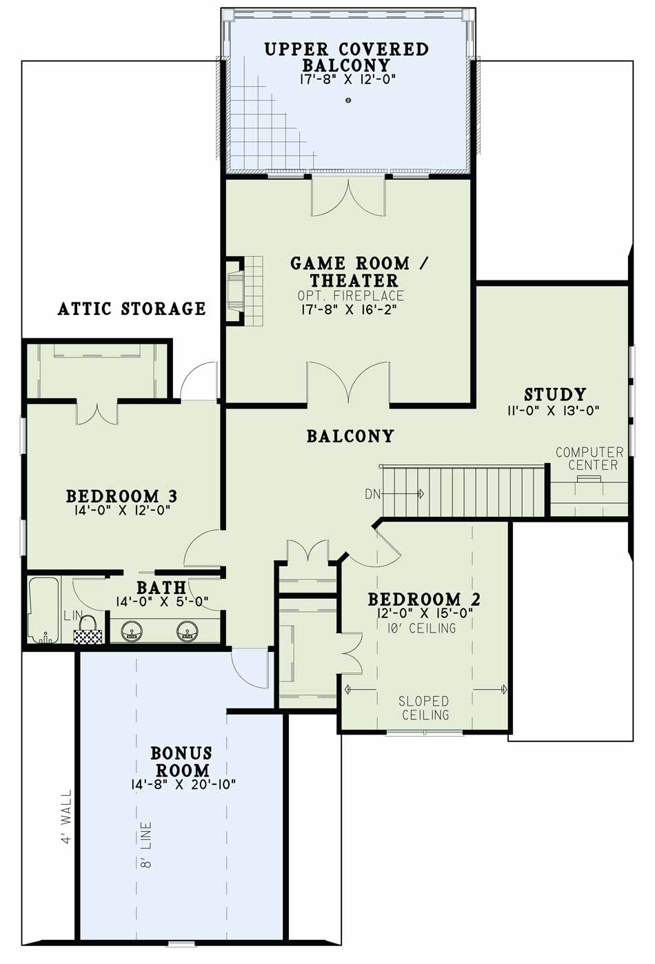 House Plan NDG 1632 Upper Floor