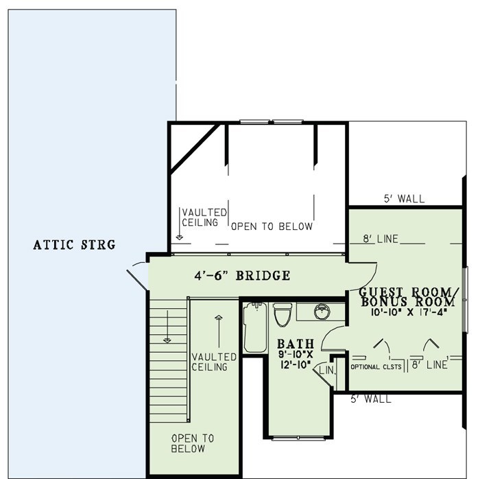 House Plan NDG 1371 Bonus Room