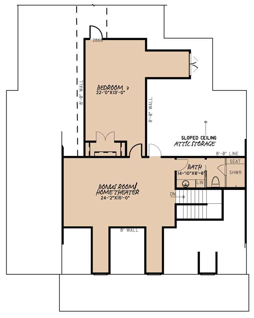 House Plan MEN 5088 Upper Floor