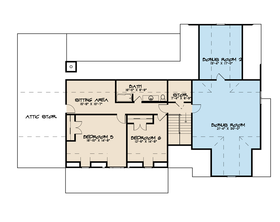 House Plan SMN1030 Upper Floor