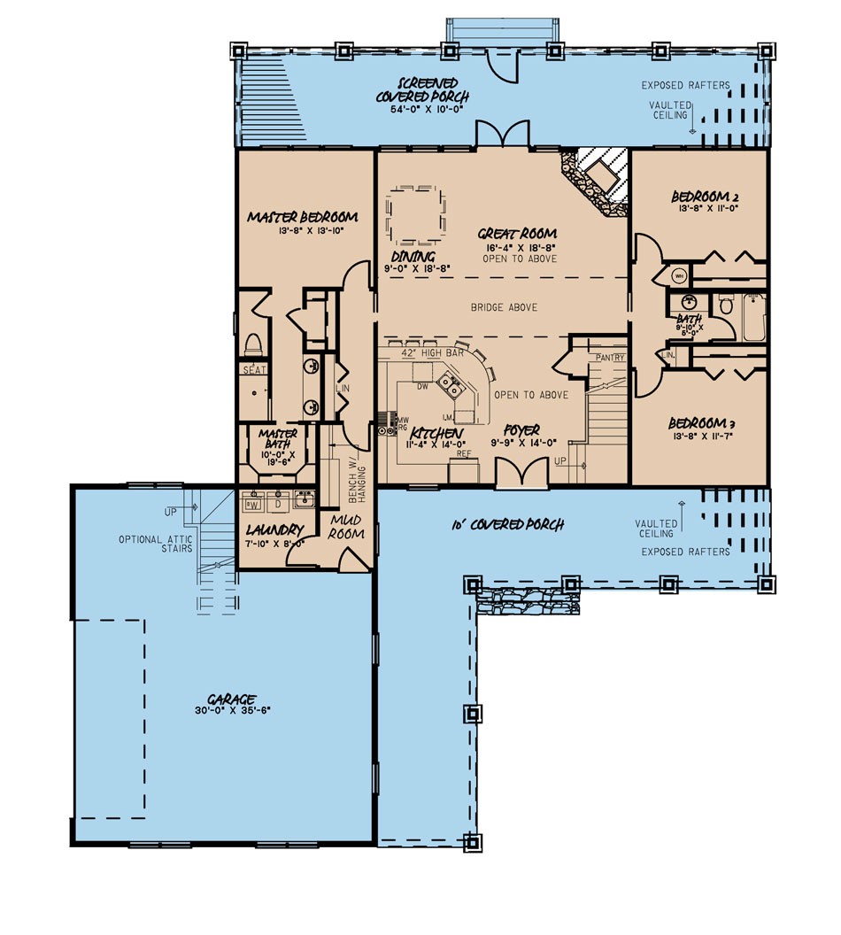 House Plan MEN 5196 Main Floor