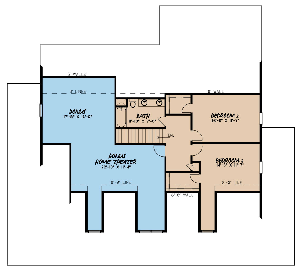 House Plan MEN 5177 Upper Floor